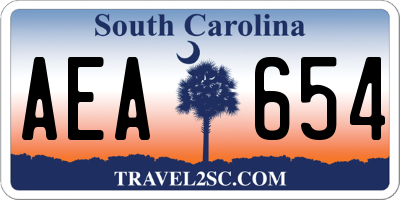 SC license plate AEA654