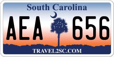 SC license plate AEA656