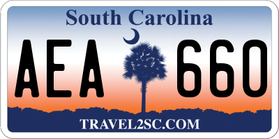 SC license plate AEA660