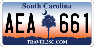 SC license plate AEA661