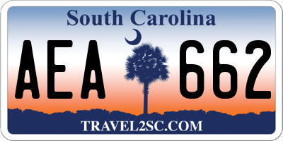 SC license plate AEA662