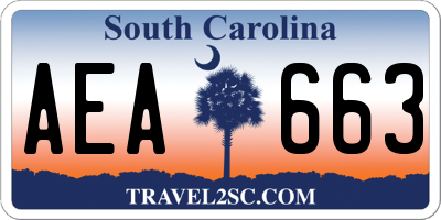 SC license plate AEA663