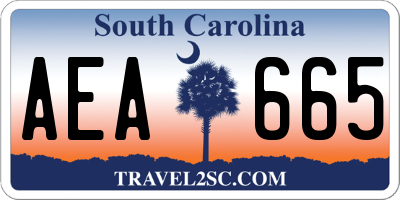 SC license plate AEA665