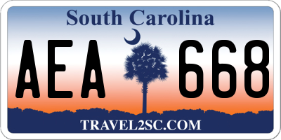 SC license plate AEA668