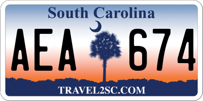 SC license plate AEA674