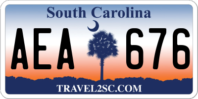 SC license plate AEA676