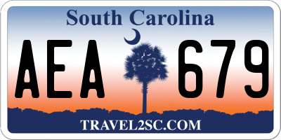 SC license plate AEA679