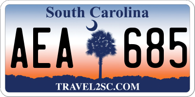 SC license plate AEA685