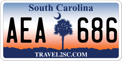 SC license plate AEA686