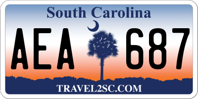 SC license plate AEA687