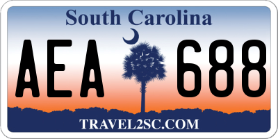 SC license plate AEA688