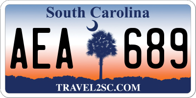 SC license plate AEA689