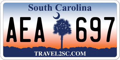 SC license plate AEA697