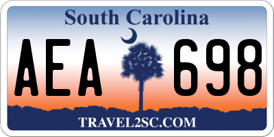 SC license plate AEA698