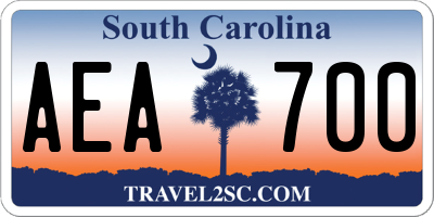 SC license plate AEA700
