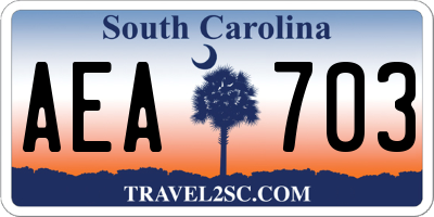 SC license plate AEA703