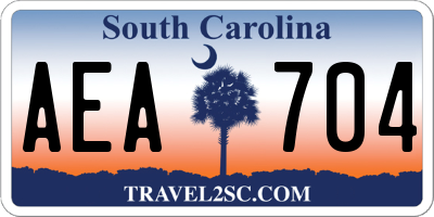 SC license plate AEA704