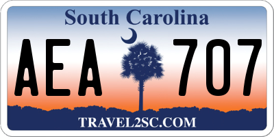 SC license plate AEA707