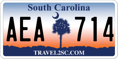 SC license plate AEA714