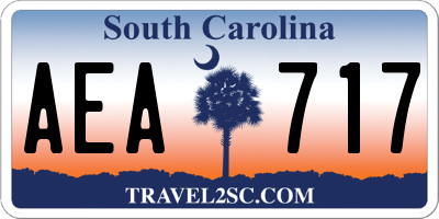 SC license plate AEA717