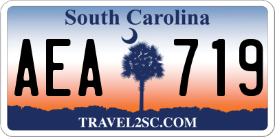 SC license plate AEA719