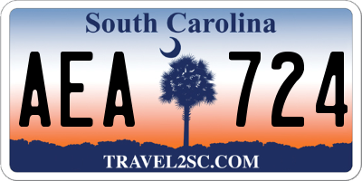 SC license plate AEA724