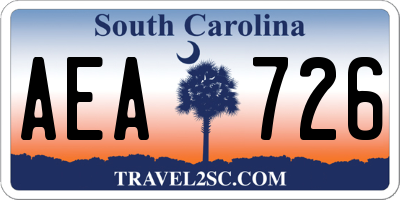 SC license plate AEA726