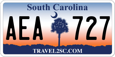 SC license plate AEA727