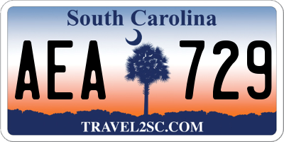 SC license plate AEA729