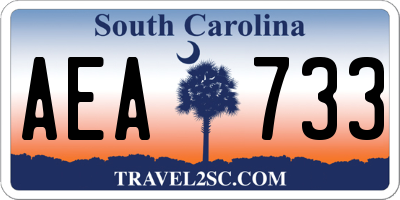 SC license plate AEA733