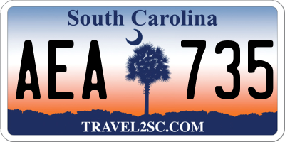SC license plate AEA735