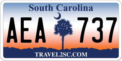 SC license plate AEA737