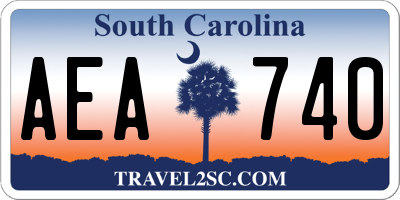 SC license plate AEA740