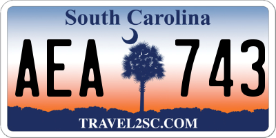 SC license plate AEA743