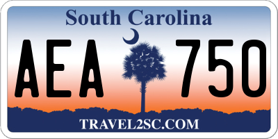 SC license plate AEA750
