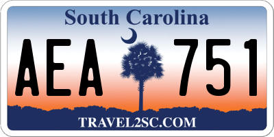 SC license plate AEA751