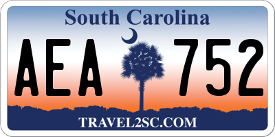 SC license plate AEA752