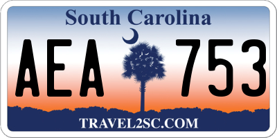SC license plate AEA753