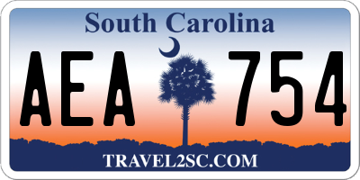 SC license plate AEA754