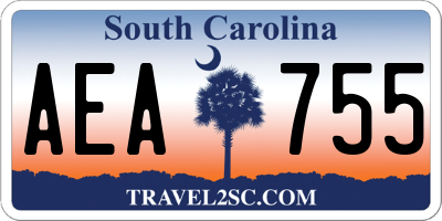 SC license plate AEA755