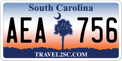 SC license plate AEA756