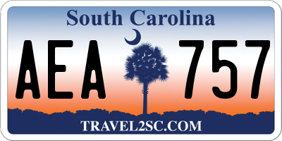 SC license plate AEA757