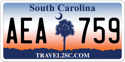 SC license plate AEA759