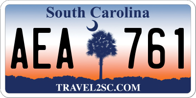 SC license plate AEA761