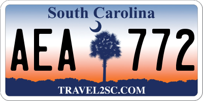 SC license plate AEA772