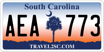 SC license plate AEA773
