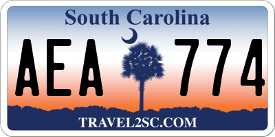 SC license plate AEA774