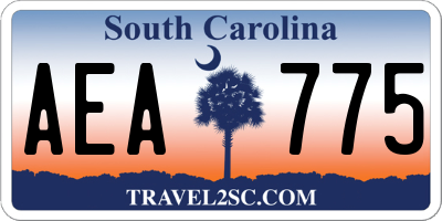 SC license plate AEA775