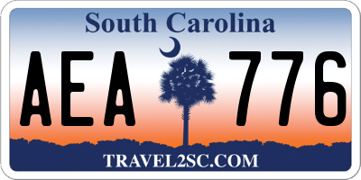 SC license plate AEA776