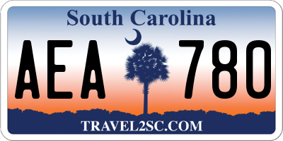 SC license plate AEA780